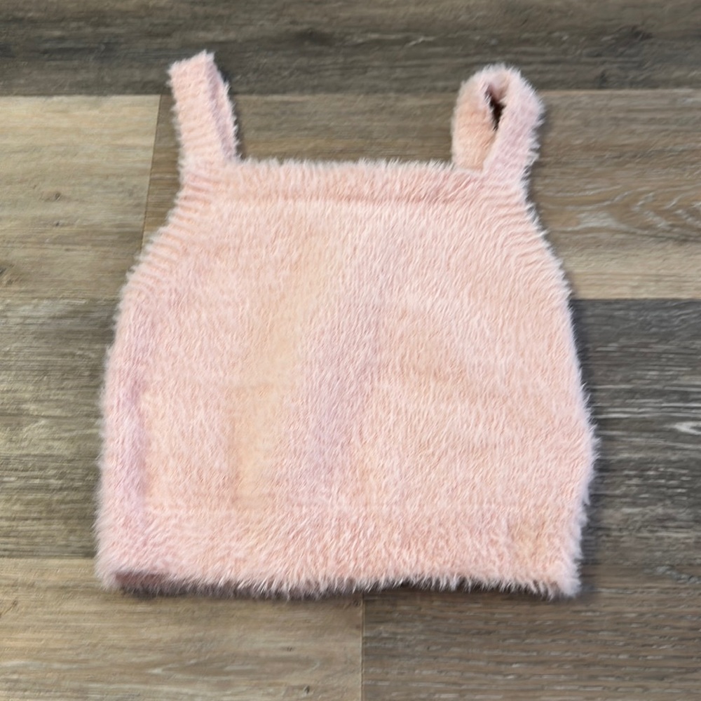 fuzzy pink cropped tank, BLISS